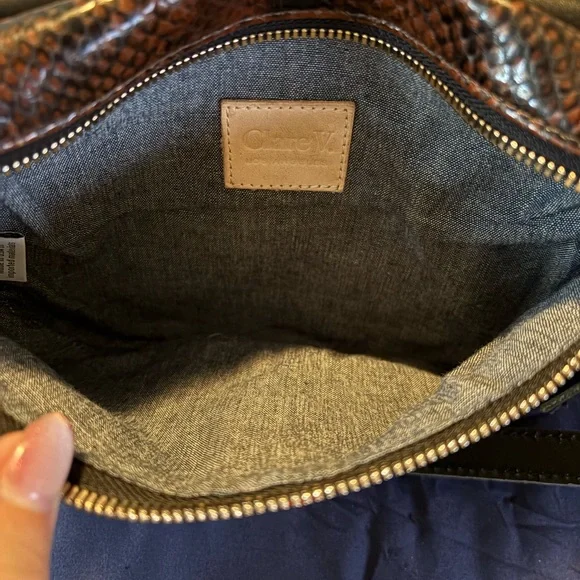 Clare V. Embossed Brown Snakeskin Leather Belt Bag - Picture 3 of 7